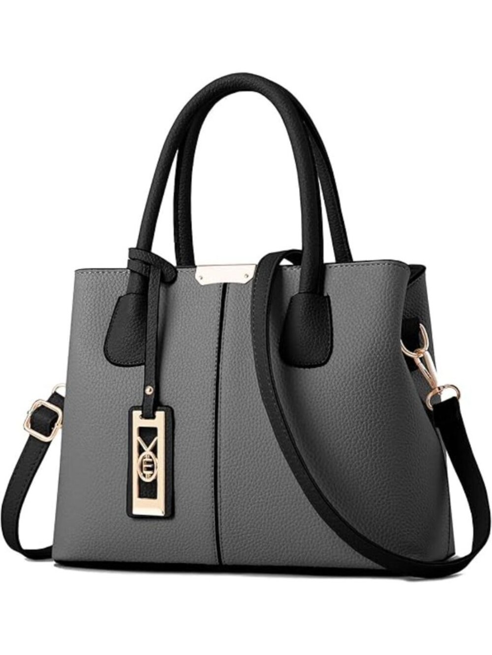 Women's D Grey Black Shoulder Tote Bags Top Handle Satchel Purses and Handbags